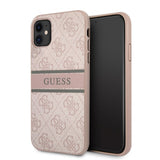 Guess iPhone 11 Skal Printed Stripe Rosa