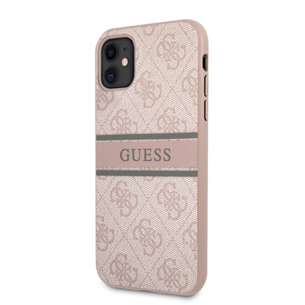 Guess iPhone 11 Skal Printed Stripe Rosa