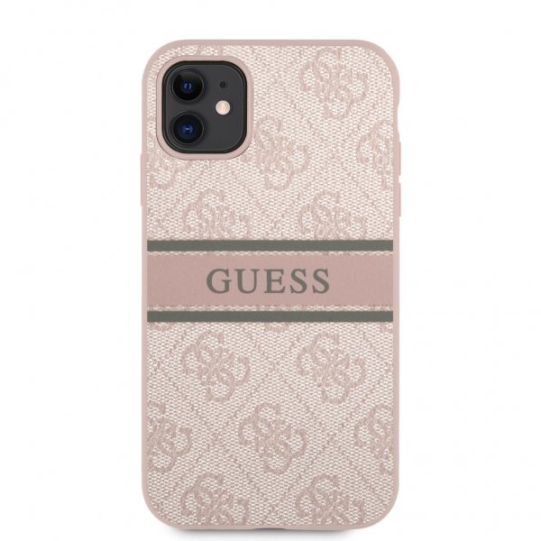 Guess iPhone 11 Skal Printed Stripe Rosa