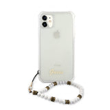 Guess iPhone 11 Skal Script & Pearls Vit Klar