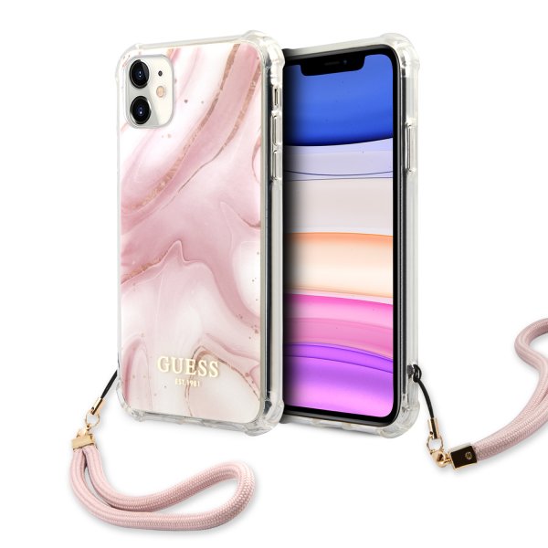 Guess iPhone 11 Skal Marble Rosa