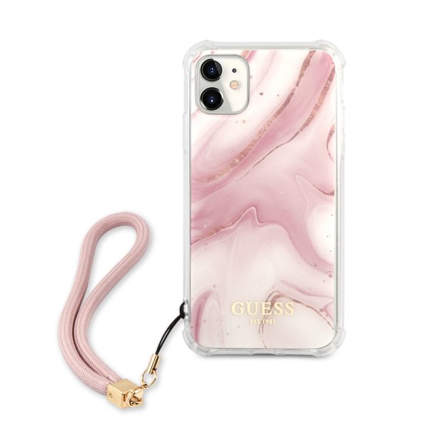 Guess iPhone 11 Skal Marble Rosa