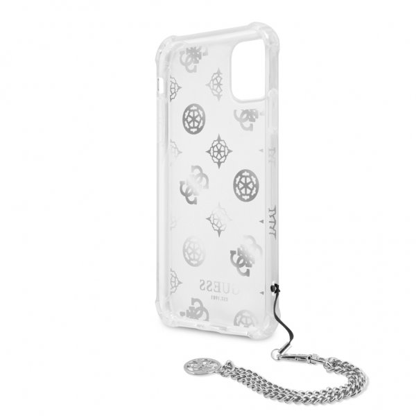 Guess iPhone 11 Skal Chain Peony Silver