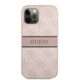 Guess iPhone 12 Pro Max Skal Printed Stripe Rosa