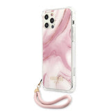 Guess iPhone 12 Pro Max Skal Marble Rosa
