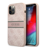 Guess iPhone 12/iPhone 12 Pro Skal Printed Stripe Rosa