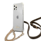 Guess iPhone 12/iPhone 12 Pro Skal Chain & Script Guld Klar