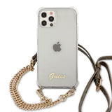 Guess iPhone 12/iPhone 12 Pro Skal Chain & Script Guld Klar