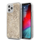 Guess iPhone 12/iPhone 12 Pro Skal Liquid Glitter Guld