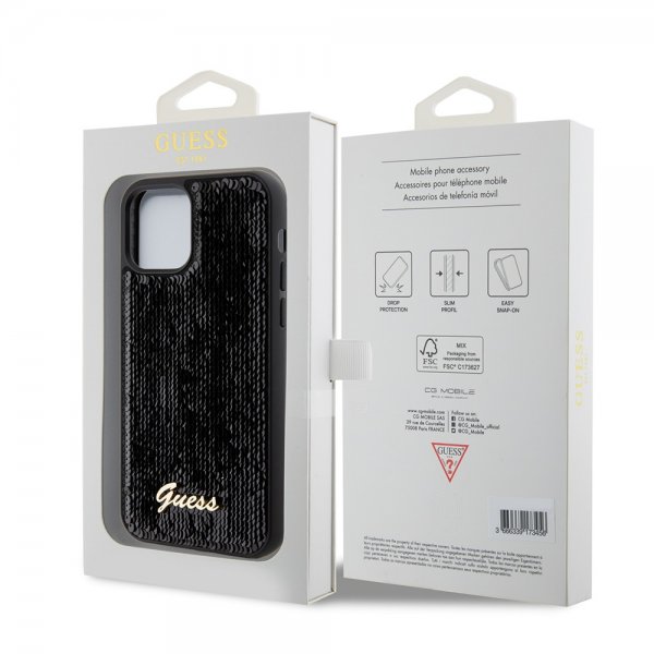 Guess iPhone 12/iPhone 12 Pro Skal Sequin Svart