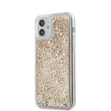 Guess iPhone 12 Mini Skal Liquid Glitter Guld