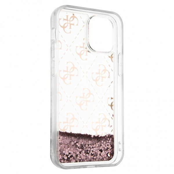 Guess iPhone 12 Mini Skal Liquid Glitter Rosa