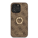 Guess iPhone 13 Pro Skal Ring Stand Brun