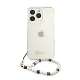 Guess iPhone 13 Pro Skal Pearl Handle Script Logo Vit