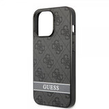 Guess iPhone 13 Pro Skal Printed Stripe Bottom Grå