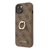 Guess iPhone 13 Skal Ring Stand Brun