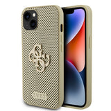 Guess iPhone 13 Skal Perforated Glitter Guld