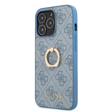 Guess iPhone 13 Pro Max Skal Ring Stand Blå