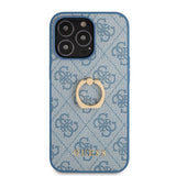 Guess iPhone 13 Pro Max Skal Ring Stand Blå