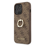 Guess iPhone 13 Pro Max Skal Ring Stand Brun
