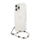 Guess iPhone 13 Pro Max Skal Pearl Handle Script Logo Vit