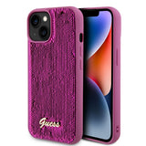 Guess iPhone 15 Skal Sequin Fuschia