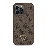 Guess iPhone 15 Pro Max Skal 4G Metal Triangle Strass Brun