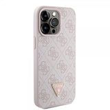 Guess iPhone 15 Pro Max Skal Metal Logo Strass Crossbody Strap Rosa