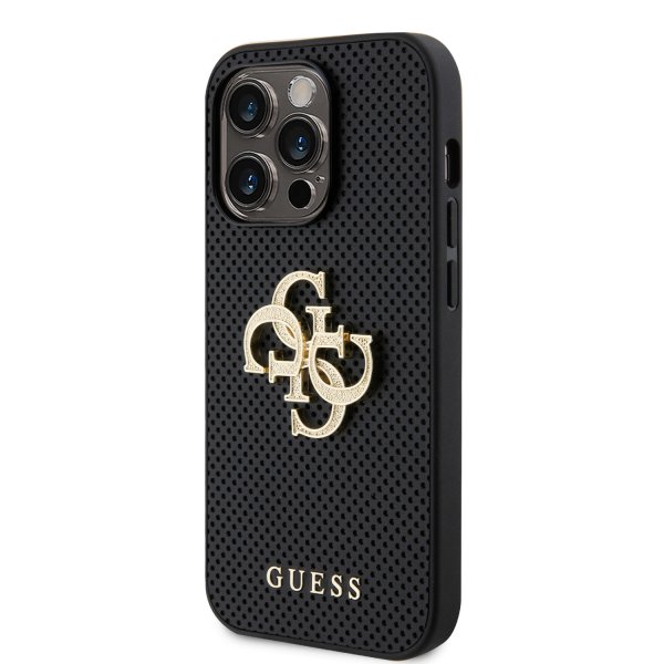 Guess iPhone 15 Pro Max Skal Perforated Glitter Svart