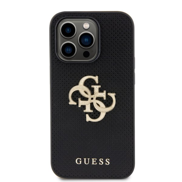 Guess iPhone 15 Pro Max Skal Perforated Glitter Svart
