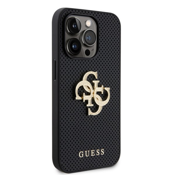 Guess iPhone 15 Pro Max Skal Perforated Glitter Svart