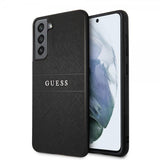 Guess Samsung Galaxy S21 FE Skal Saffiano Metal Logo Svart