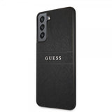 Guess Samsung Galaxy S21 FE Skal Saffiano Metal Logo Svart