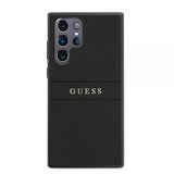 Guess Samsung Galaxy S22 Ultra Skal Saffiano Metal Logo Svart