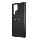 Guess Samsung Galaxy S22 Ultra Skal Saffiano Metal Logo Svart