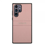 Guess Samsung Galaxy S22 Ultra Skal Saffiano Metal Logo Rosa