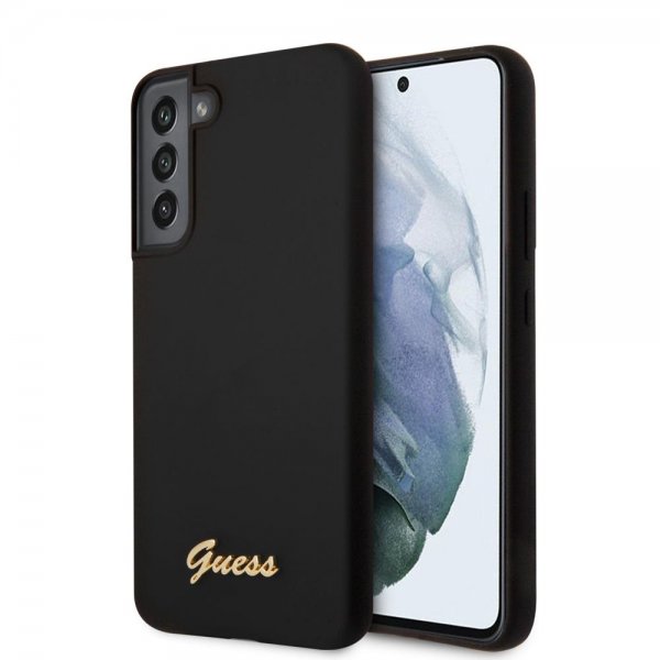 Guess Samsung Galaxy S22 Plus Skal Script Metal Logo Svart
