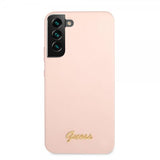 Guess Samsung Galaxy S22 Skal Script Metal Logo Pale Pink