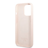 Guess iPhone 13 Pro Skal Silicone Metal Plate MagSafe Rosa