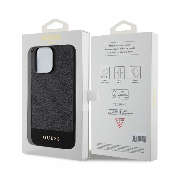 Guess iPhone 15 Pro Max Skal Bottom Stripe MagSafe Svart