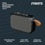 Streetz Högtalare S100 Portable Compact Bluetooth Speaker Svart