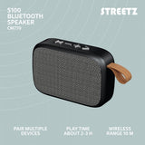 Streetz Högtalare S100 Portable Compact Bluetooth Speaker Svart