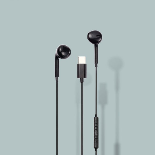 Streetz Hörlurar C200 Semi-In-Ear Headset USB-C Svart