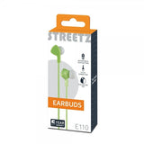 Streetz Hörlurar E110 Earbuds 3.5mm Grön