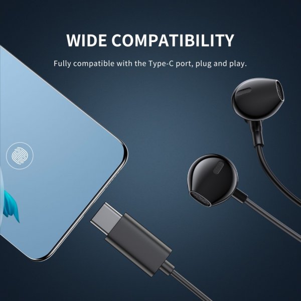 Joyroom Hörlurar JR-EC03 USB-C Svart
