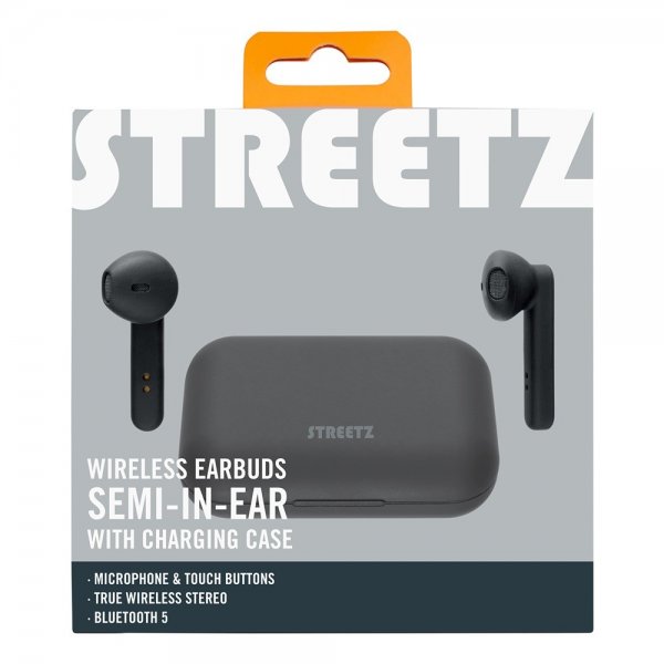 Streetz Hörlurar T110 Wireless Earbuds Semi-In-Ear Svart