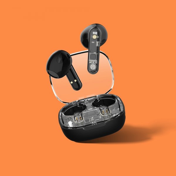 Streetz Hörlurar T150 Transparent True Wireless Earbuds Svart