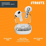 Streetz Hörlurar T150 Transparent True Wireless Earbuds Vit