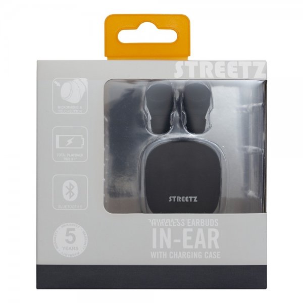 Streetz Hörlurar T200 Wireless Earbuds In-Ear Svart