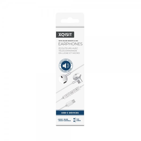 Xqisit Hörlurar USB-C Earphones Vit